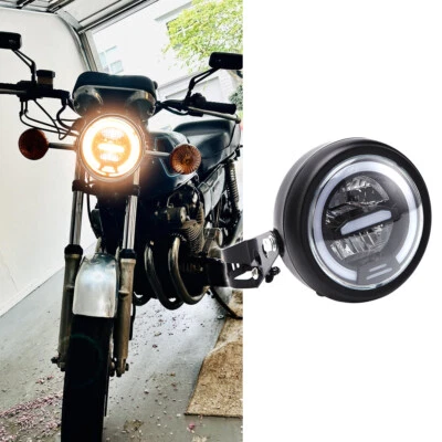 LED Headlight w/ Bracket 3500K For Suzuki GS125 GS250 GS400 GS450 GS550L GS650 - Image 1 of 4