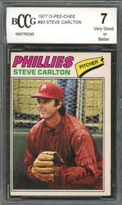 Steve Carlton Card 1977 O-Pee-Chee #93 Philadelphia Phillies BGS BCCG 7