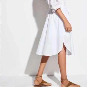 Vince NEW NWT White Wide Hem Skirt Poplin Midi Skirt - Size S - Retail $225 - Picture 1 of 14