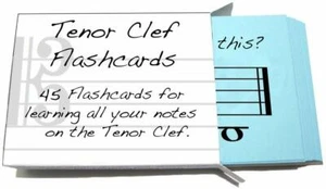  Flashcard nomi note chiave tenore - Design davvero divertente per imparare a leggere musica - Foto 1 di 6