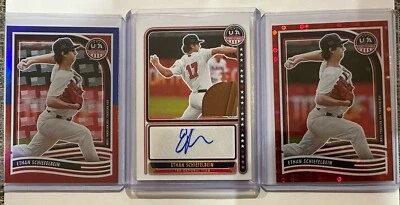 2024 Panini Stars Stripes Ethan Schiefelbein PATCH AUTO /10 Prizm /13 199 Tigers - Image 1 of 4