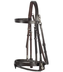 HORZE Sparta Hunter Bridle - Horse - Detachable Flash Noseband Sturdy Dark Brown - Picture 1 of 6