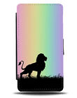 Lion Silhouette Flip Cover Wallet Phone Case Lions Rainbow Colourful i090