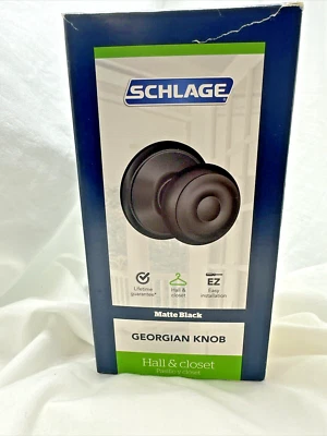 Schlage Georgian Knob✨ Matte Black✨ Hall & Closet - Image 1 of 3