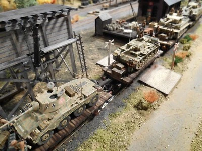 HO Roco Minitanks 6th Panzer Army Train Railway 4 Cars #A1993 Custom Detailed - Image 1 of 4