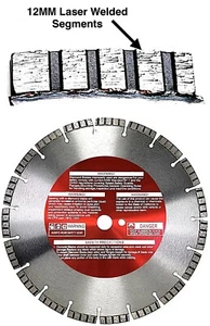 16'' Laser welded diamond saw blade for concrete, stone fits Stihl cut-off saw - Picture 1 of 8