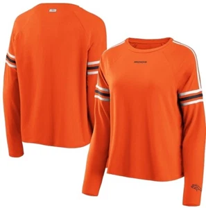 Damen T-Shirt Denver Broncos Erin Andrews Kontraststreifen Langarm Größe M - Bild 1 von 1