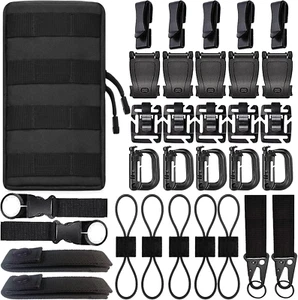 32PCS Molle Accessories Kit, Tactical Backpack Attachment Set with Clips and Buc - Picture 1 of 12