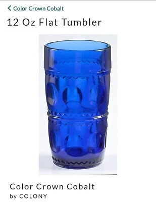 Vaso plano 12 OZ color corona cobalto por colonia  Foto 1 de 2
