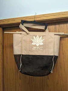 Lotus Trolly Bag Tan/Black- 21x25. EUC. Shopping Bag Cart Collector Aldi Costco - Picture 1 of 6