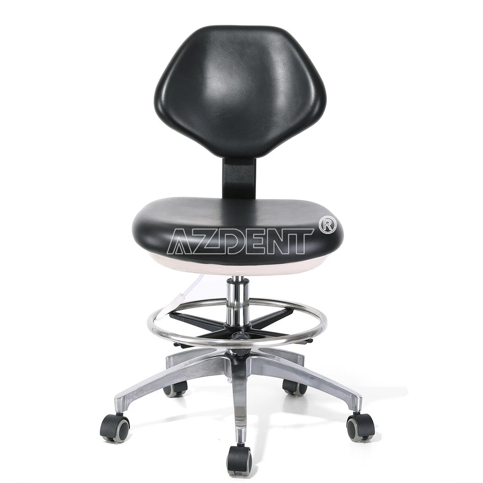 3x Dental Doctor Assistant Stool Chair Adjustable Height Mobile PU Leather