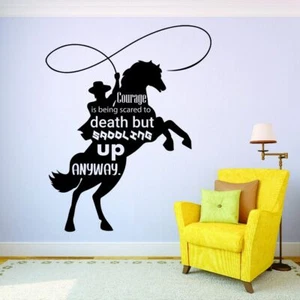 Courage Horse Motivation Quote Vinyl Wall Art Decor Sticker for Home Room Decals - Picture 1 of 6