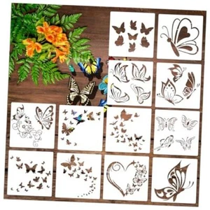 12 Pieces Butterfly Stencil Reusable Flying Butterfly Template 12pcs butterfly - Picture 1 of 8