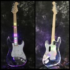 Colorful Led Light Acrylic Body Electric Guitar Maple Neck Chrome Hardware