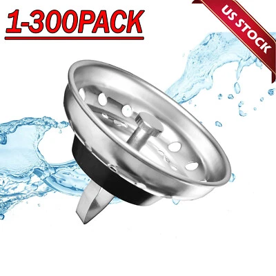 YUMARKET Stainless Steel Home Kitchen Sink Drain Stopper Basket Strainer Waste Plug Lot