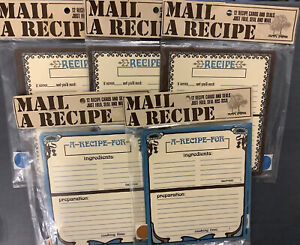 Vintage Mail A Recipe Note Cards with Seals 5 Pks x 12 Cards Ea. = 60 Notecards