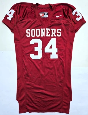 Nike NCAA Oklahoma Sooners Bennie Butler #34 Team Issued Football Game Jersey 52 - Image 1 of 4