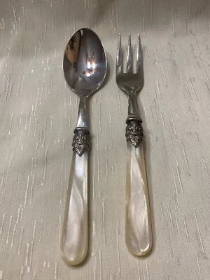 VINTAGE LARGE SERVING SPOON & FORK EME,18/10,ITALY - Image 1 of 2