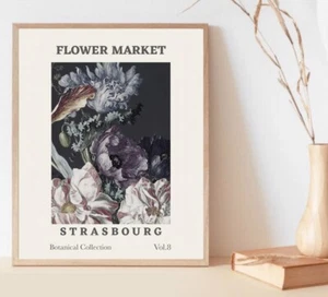Flower Market Strasbourg Poster Premium Quality Choose your Size - Picture 1 of 3
