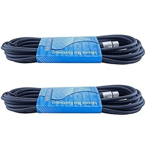 2 Pack 25 Ft Male to Female XLR shielded balanced cables for powered speakers - Picture 1 of 3