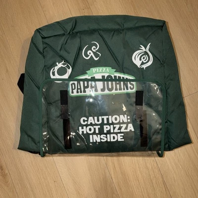 Роскошная зеленая большая сумка для доставки пиццы Papa John's изолированная дверная панель / втулка - Изображение 1 из 3