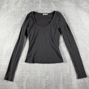 Camicia Faherty donna piccola grigio antracite a costine scollo a scoop manica lunga preppy - Foto 1 di 14