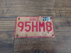 SELTENES Arizona historisches historisches Kupfer Stahl Motorrad 95HM8 Nummernschild - Bild 1 von 2