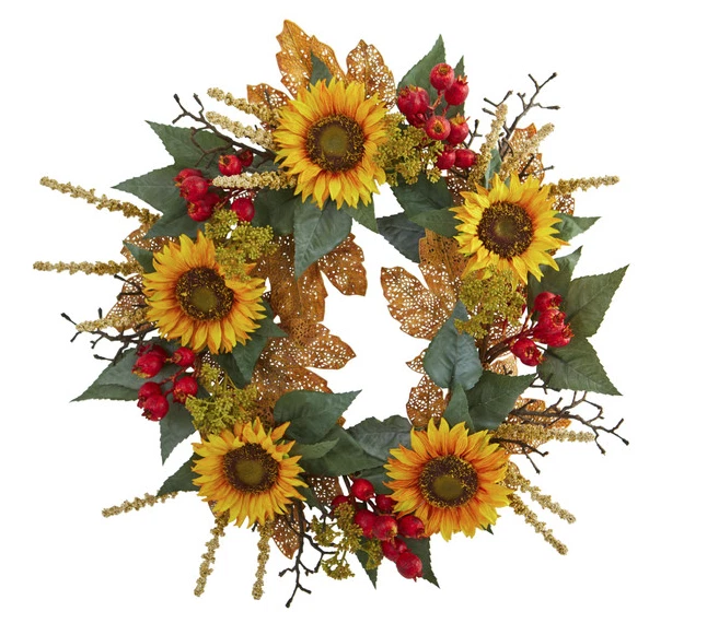 "Guirnalda artificial casi natural de 27"" de bayas de girasol decoración realista de oficina en el hogar" Foto 1 de 3