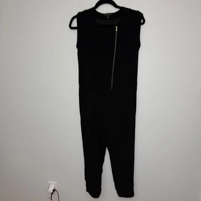 J. Mono Pantalón Crew Negro Sin Mangas Asimétrico Cremallera Manga Gorra Talla 0 Foto 1 de 4