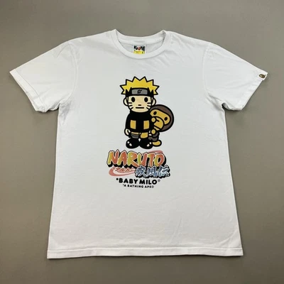 Camiseta Bape Baby Milo Naruto Adulto Pequeña Blanca A Bathing Ape Anime Japón 2018 Foto 1 de 4