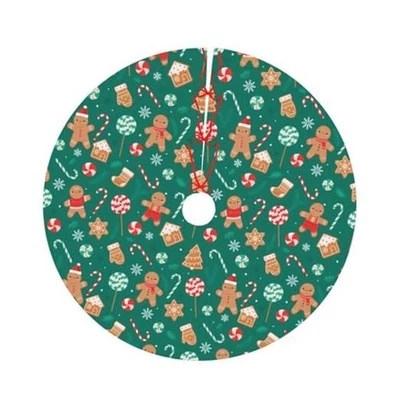 Christmas Gingerbread Man Candy Tree Skirt Holiday Party 36" Christmas2 - Image 1 of 4