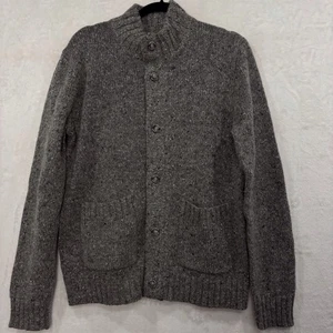 Eddie Bauer Men's Wool Blend Cardigan Sweater M Pockets Button Up Grandpa Gray - Picture 1 of 12