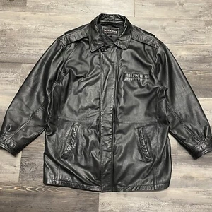 Wilsons Leather Jacket Adult XL Extra Large Black Zip Up Biker Men - Picture 1 of 6