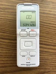 Olympus VN-510 Digital Voice Recorder White 512 MB Memory Used Tested Working