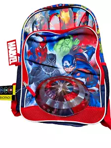 Mochila Marvel Avengers Super Heroes 17" Bolsillo Frontal Lona Resistente al Agua - Imagen 1 de 5