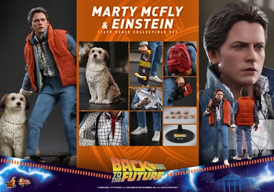 Figura de acción Hot Toys Regreso al futuro Marty McFly & Einstein escala 1/6 NUEVO Foto 1 de 4