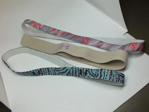 Beautiful Hair Jewelry Sport Headbands Set 3 UNDERARMOUR 1/2 and 3/4 inch wide - Picture 1 of 2