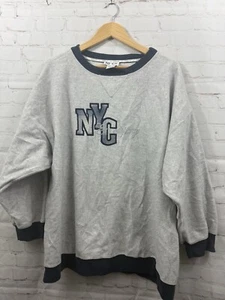 New York City & Co Sweatshirt Womens Size Large Gray Blue Thick Crew Neck *READ* - Picture 1 of 9