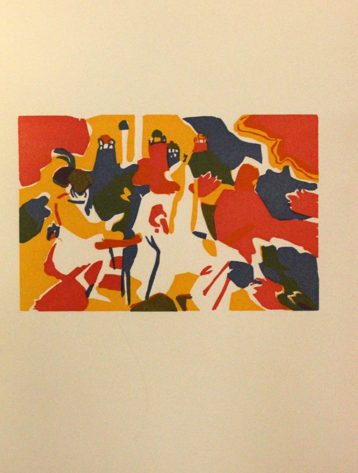 Wassily Kandinsky Original Woodblock Engaving IV For Klange 1975 Foto 1 de 1