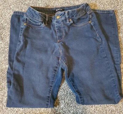 D. JEANS STRETCH DENIM Dark Blue Wash JEANS Size 8 Mid Rise d.jeans  - Image 1 of 4