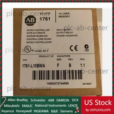 New Sealed AB 1761-L10BWA MICROLOGIX 1000 Controller 1761L10BWA US Free Tax - Image 1 of 2