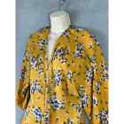 Yellow Floral Cardigan Women's M Available By Angela Fashion Open Front Blouse