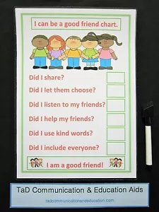 CARTA I CAN BE A GOOD FRIEND - Ayuda conductual TDAH autismo SEN ayudas visuales PECS - Imagen 1 de 4