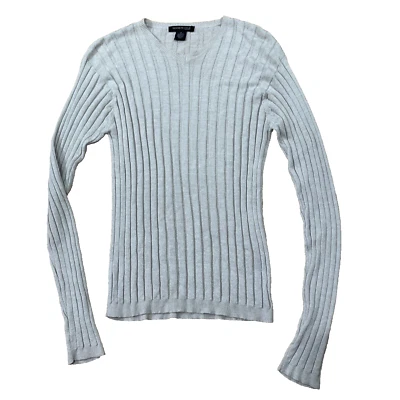 Suéter Acanalado KENNETH COLE NY Mujer M Tostado Preppy Occidental Tranquilo Lujo Cuello en V M Foto 1 de 4