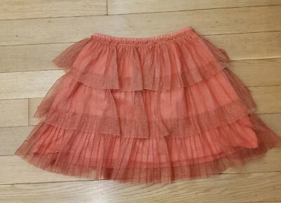 Falda brillante Hanna Andersson para niña color calabaza en capas talla 12 Foto 1 de 4