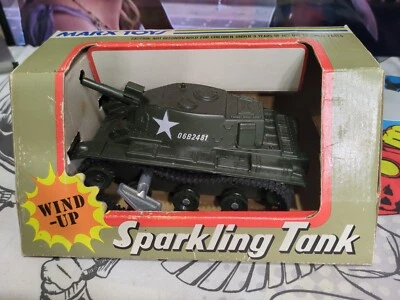 Tanque militar brillante de cuerda Marx 1974 vintage - ¡con caja funciona!!  Foto 1 de 4