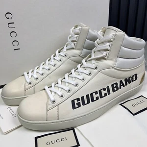 Zapatillas Gucci Ace Band Estampado Gráfico Piel de becerro Blanco 10 G o 10,5 EE. UU. o 44 EUR * - Imagen 1 de 24