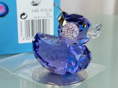 Figurine Swarovski 1049592 Happy Duck Dj Duck 5,4 cm certificat d'origine exc... - Photo 1/4