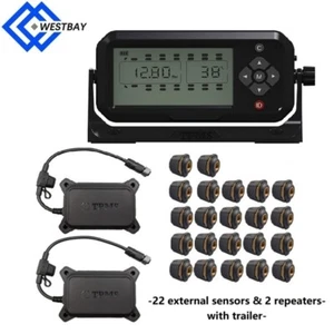 Wireless 22 Sensors TPMS Tire Pressure Monitoring System for Freightliner Truck - Picture 1 of 15