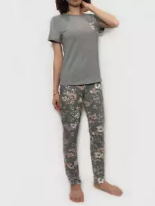 Women's Sleepwear Cozy Stretch Cotton Floral Print Pyjama Lounge Set Pajama PJs - Picture 1 of 1